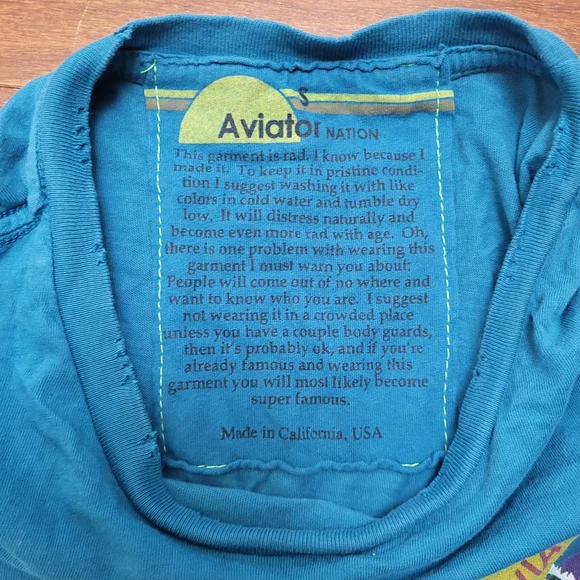 Aviator Nation Shirt Tribe Of Peace Indian Graphic Cropped Boyfriend Distressed - Picture 4 of 13